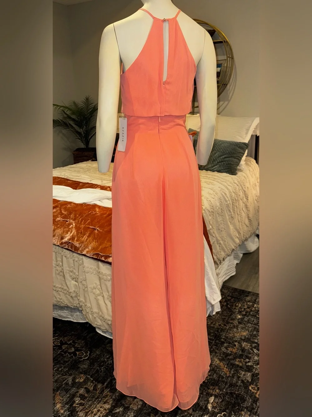 Azazie Coral High-Waist Wide Leg Two Piece Jumpsuit Set